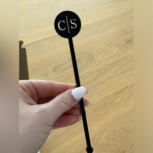 C & S black modern drink stirrers